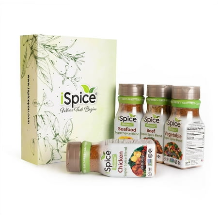 iSpice | 4 Pack Wellness Seasoning | Keto Bundle | Mixed Spice Seasoning Gift Set | Halal | Kosher