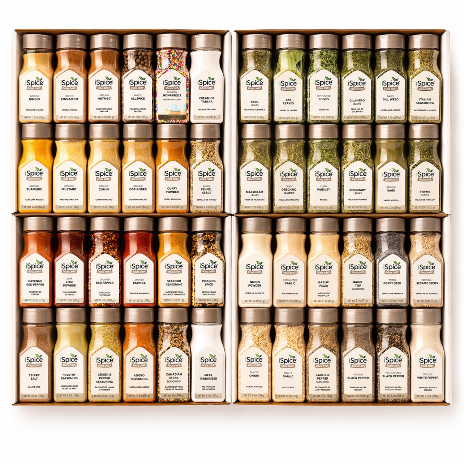 iSpice | 48 Pack of Spice and Herbs | Total Kitchen | Mixed Spices  Seasonings Gift Set | Kosher