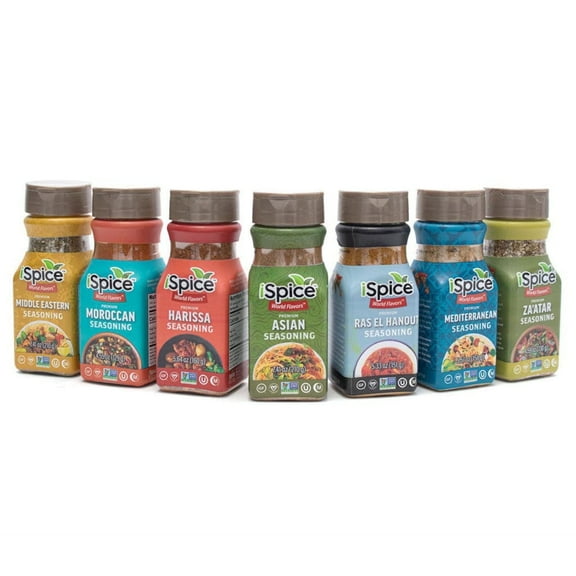 iSpice | 7 Pack of Ethnic Seasoning | Middle Earth Fire | Mixed Spice  Seasoning Gift Set | Halal | Kosher