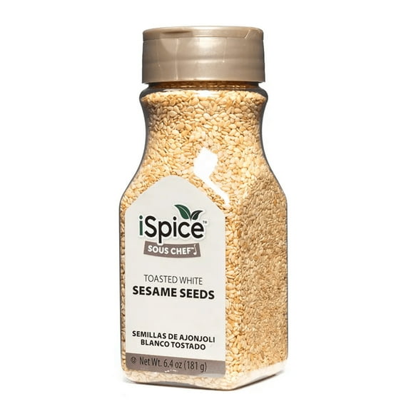 iSpice | Roasted Sesame Seeds Hulled | 6.4 oz | Gourmet Spice | Kosher | Crunchy texture