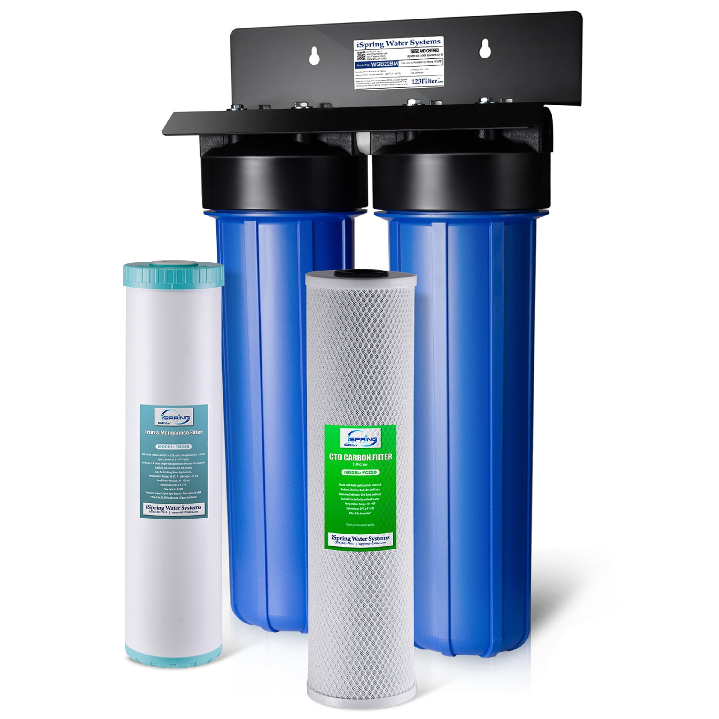 iSpring 2Stage Iron Manganese Reduction Whole House Water Filtration