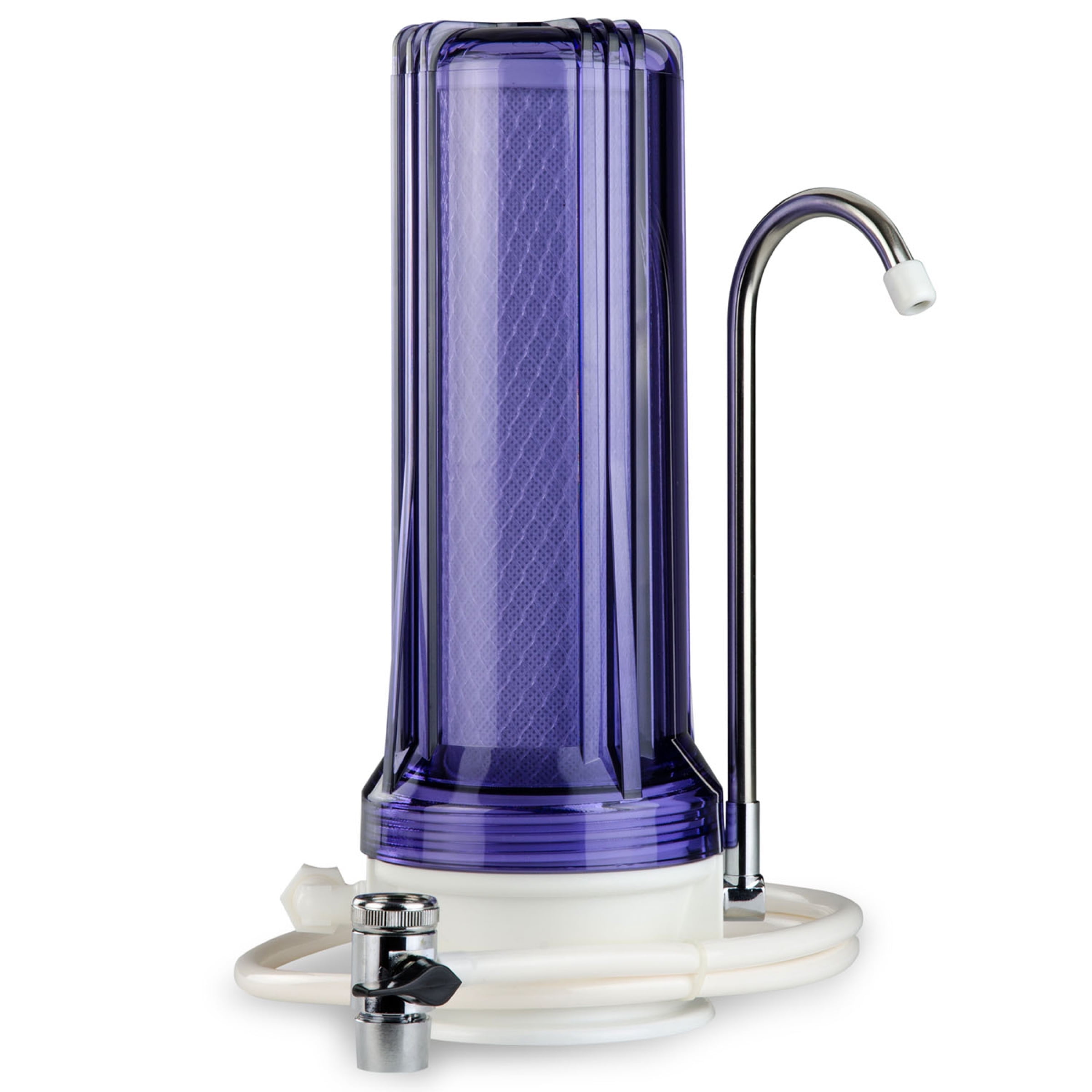 iSpring CKC1C Countertop Drinking Water Filtration System with Carbon Filter, 2.5" x 10", Clear