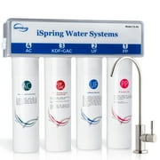iSpring CU-A4 0.01Î¼m Ultra-Filtration Under Sink Water Filter System, Tankless 4-Stage High Capacity, Remove 99.99% Contaminants, Quick Filter Change with Brushed Nickel Faucet, White