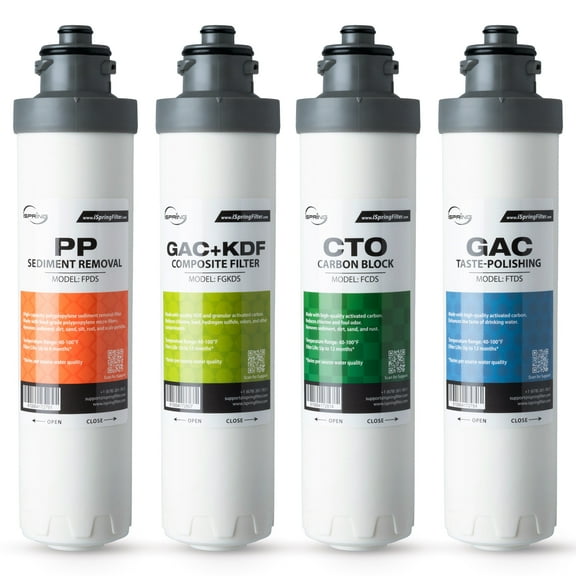 iSpring F4DS 6-Month Replacement Supply Filter Cartridge Pack Set for DS4B & DS4S, Sediment Filter, Compound Filter, Carbon Block Filter and Post Carbon Filter (Pack of 1)
