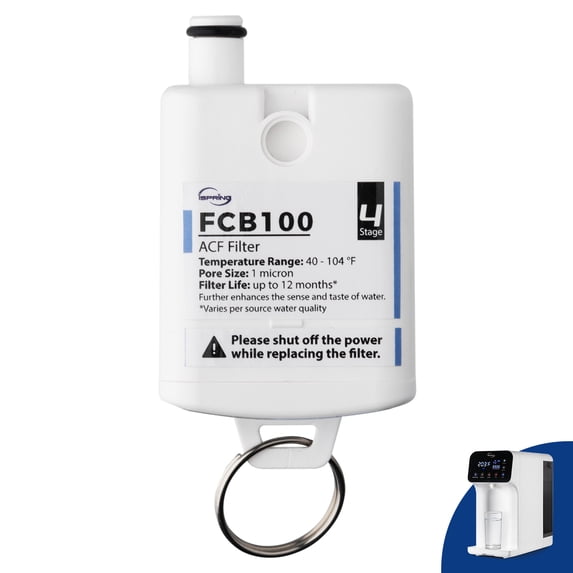 iSpring FCB100 Replacement Filter for RCD100 Countertop Reverse Osmosis System, Post Carbon Filter, Replacement Cycle: Up to 12 Months