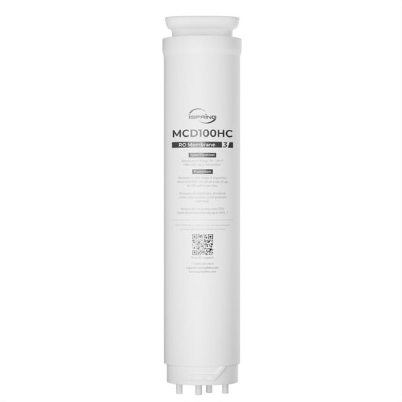 iSpring MCD100HC RO Membrane Replacement Filter for RCD100HCG Countertop Reverse Osmosis System, Replacement Cycle: Up to 24 Months