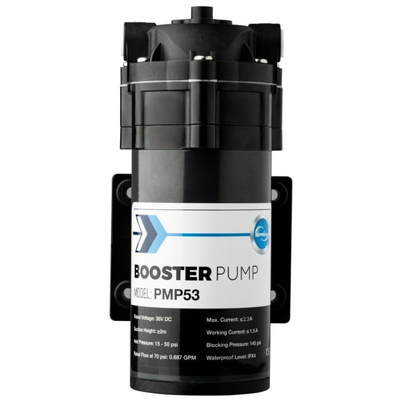 iSpring PMP53 Booster Pump for RCS5T Reverse Osmosis System, Replacement Pump for iSpring RCS5T, Upgraded Version of PMP500 with the Pre-wired Quick-Connection