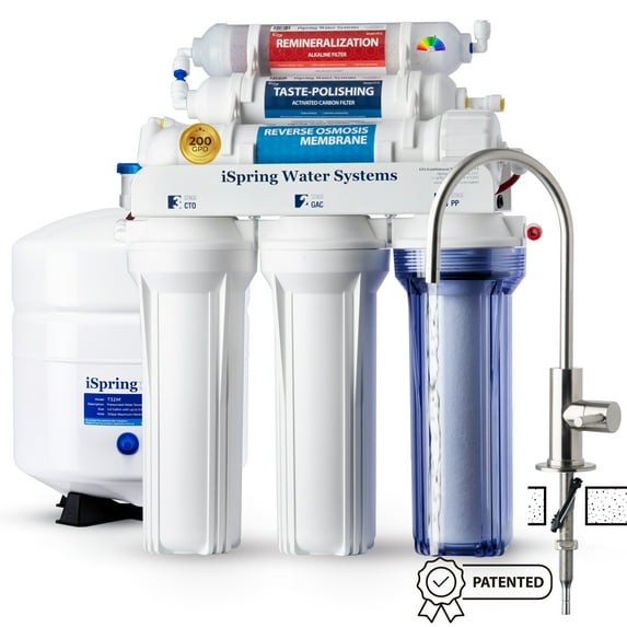iSpring RCC2AK, 200 GPD 6-Stage RO System with Alkaline Filter, pH+, Top-Mounted Faucet, Easy DIY Install, Ideal for Large Homes & Offices – Upgraded Under Sink Design