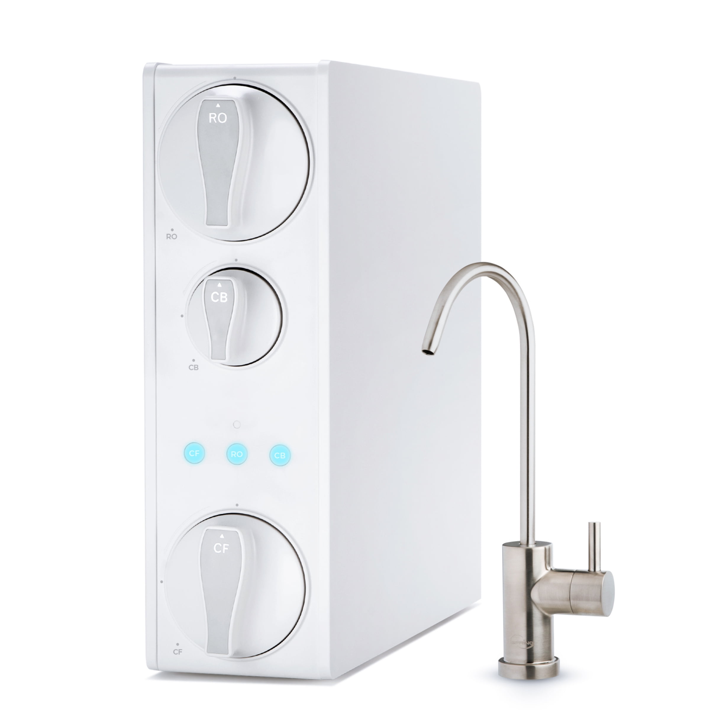 ISPRING WATER SYSTEMS iSpring RO500-BN, NSF Certified Tankless RO Reverse Osmosis Water Filtration System, 500 GPD Fast Flow, Brushed Nickel Faucet, 2:1 Pure to Drain Ratio, White