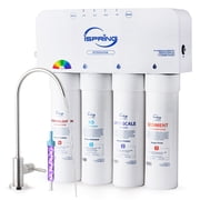 iSpring RO5004F-AK Alkaline Reverse Osmosis Water Filter with UV, 500 GPD, pH+, 21 Pure to Drain, Tankless Remineralization RO System Under Sink with Boost Pump, Filter Life Monitor