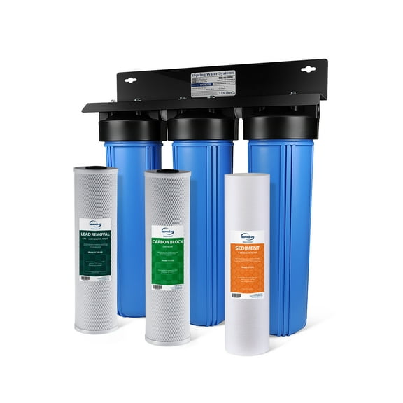 iSpring SGS-Tested Lead Removal Whole House Water Filter System, Reduces Arsenic, Cadmium, Mercury, Sediments, Chlorine, and up to 99% Lead, Model: WGB32B-CPB