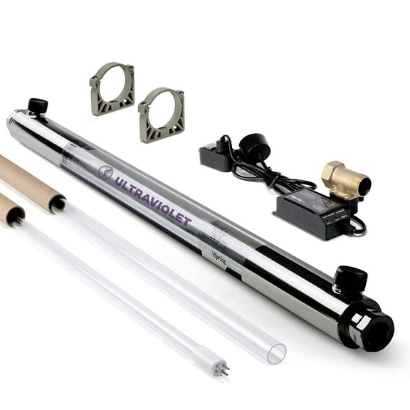 iSpring UVF55FS Whole House UV Water Filter with Smart Flow Sensor Switch, 55W, 12 GPM Water Filter whole house UV water filter