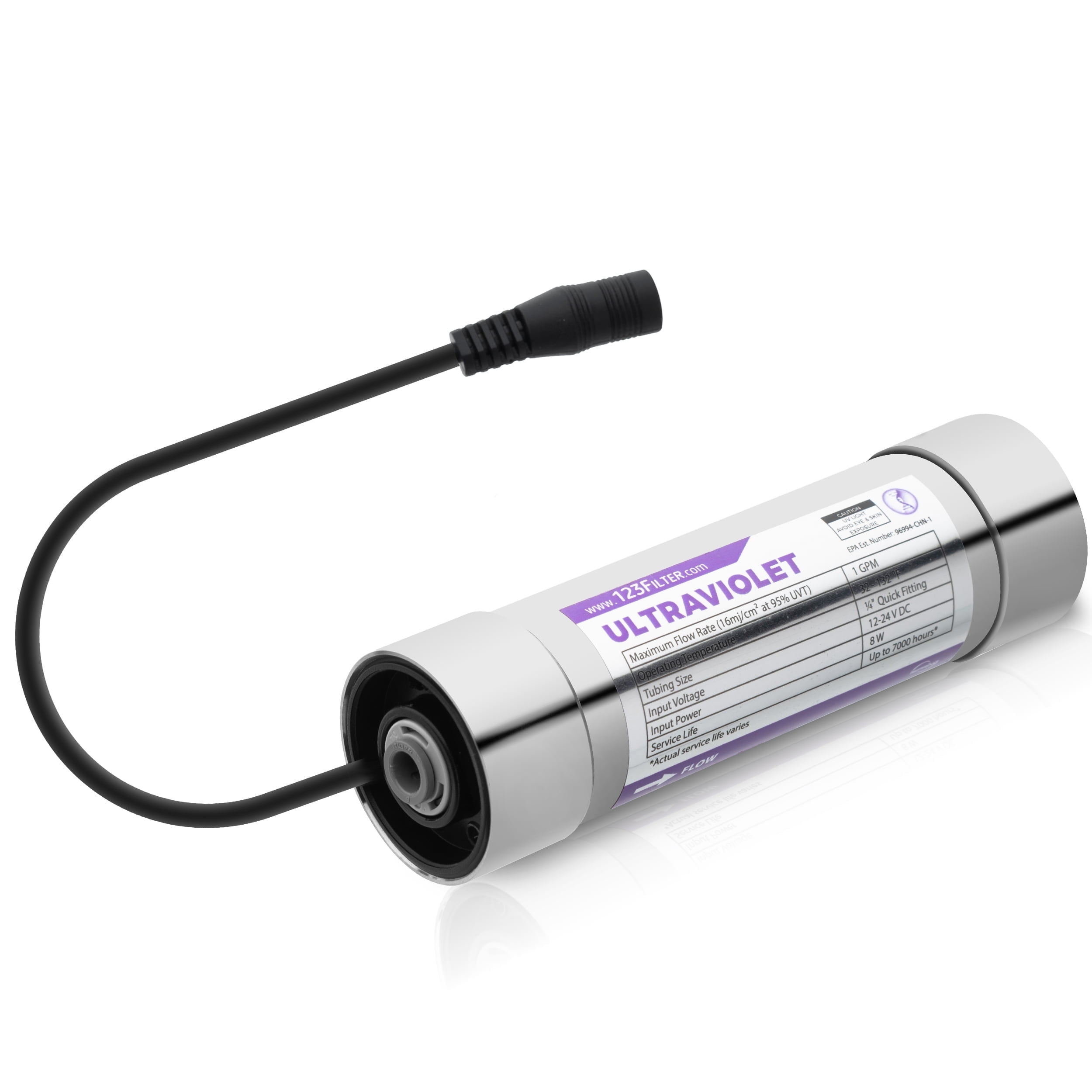 Compact Stainless Steel LED UV Water Filter Add-On Kit