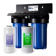 iSpring WGB21B-DS 2-Stage Whole House Water Filtration System, with 10" x 4.5" Sediment CTOChlorine, Taste, and Odor Filter, Anti-scale polyfilter, 1" Inlet/Outlet