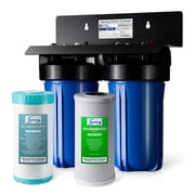 iSpring Whole House Water Filter System,Reduce Iron ,Manganese, Chlorine, Sediment, Taste & Odor, 5-Layer Iron Filter Whole House Water Filter, SGS-Tested, 10 x 4.5 Filters,1 Inlet/Outlet, Model W