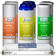 iSpring Water Systems, LLC iSpring 1-Year Replacement Filter Set for 6-Stage Reverse Osmosis Water Filter w/ UV, Fits iSpring RCC7U RCC1UP, No