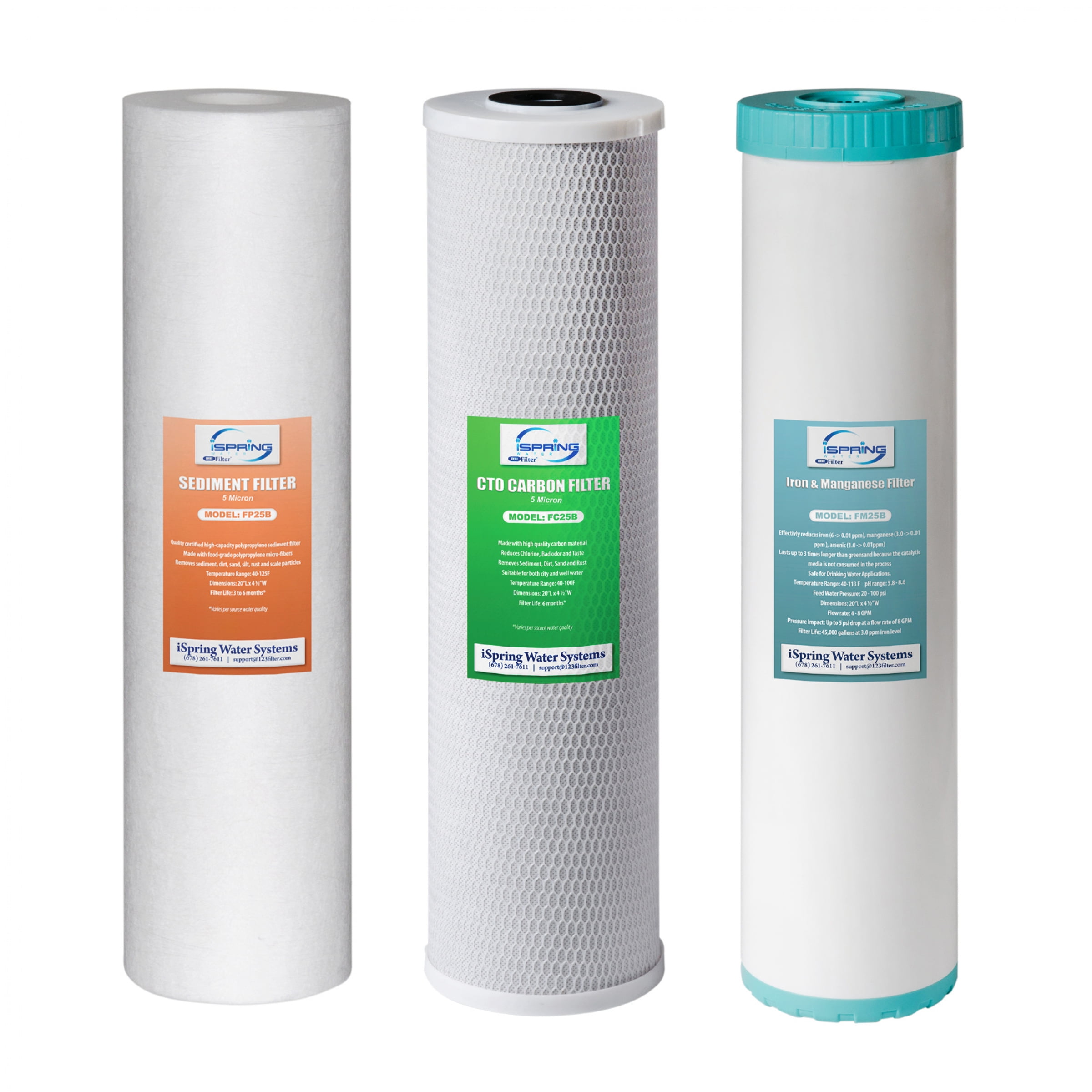 iSpring 4.5" x 20" Whole House Water Filter Replacement Pack