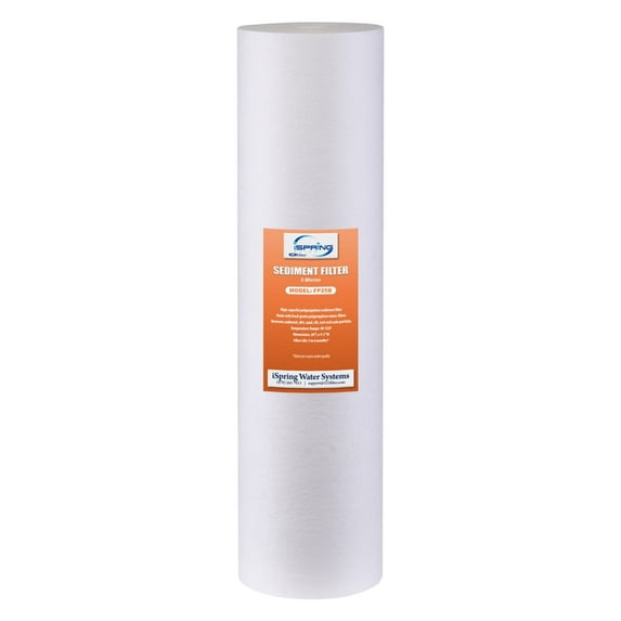iSpring Whole House Water Filter Cartridge, Sediment Filter, 5 microns, 20” x 4.5”, Model: FP25B