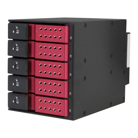iStarUSA BPN-DE350SS-RED 3 x 5.25" to 5 x 3.5" SAS/SATA 6.0 Gb/s Trayless Hot-Swap Cage