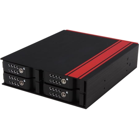 iStarUSA Drive Enclosure Internal - Black - 4 x Total Bay - 4 x 2.5" Bay - Serial ATA/600, 6Gb/s SAS - Aluminum - Cooling Fan - 5.25"