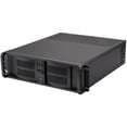 thumbnail image 1 of iStarUSA D-300-FS Black Aluminum / Steel 3U Rackmount Compact Stylish Front-mounted PSU Chassis 2 External 5.25" Drive Bays, 1 of 7