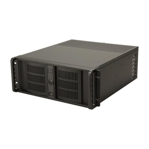 iStarUSA D-400-6-Black Black Steel 4U Rackmount Compact Stylish Server Chassis 6 External 5.25" Drive Bays