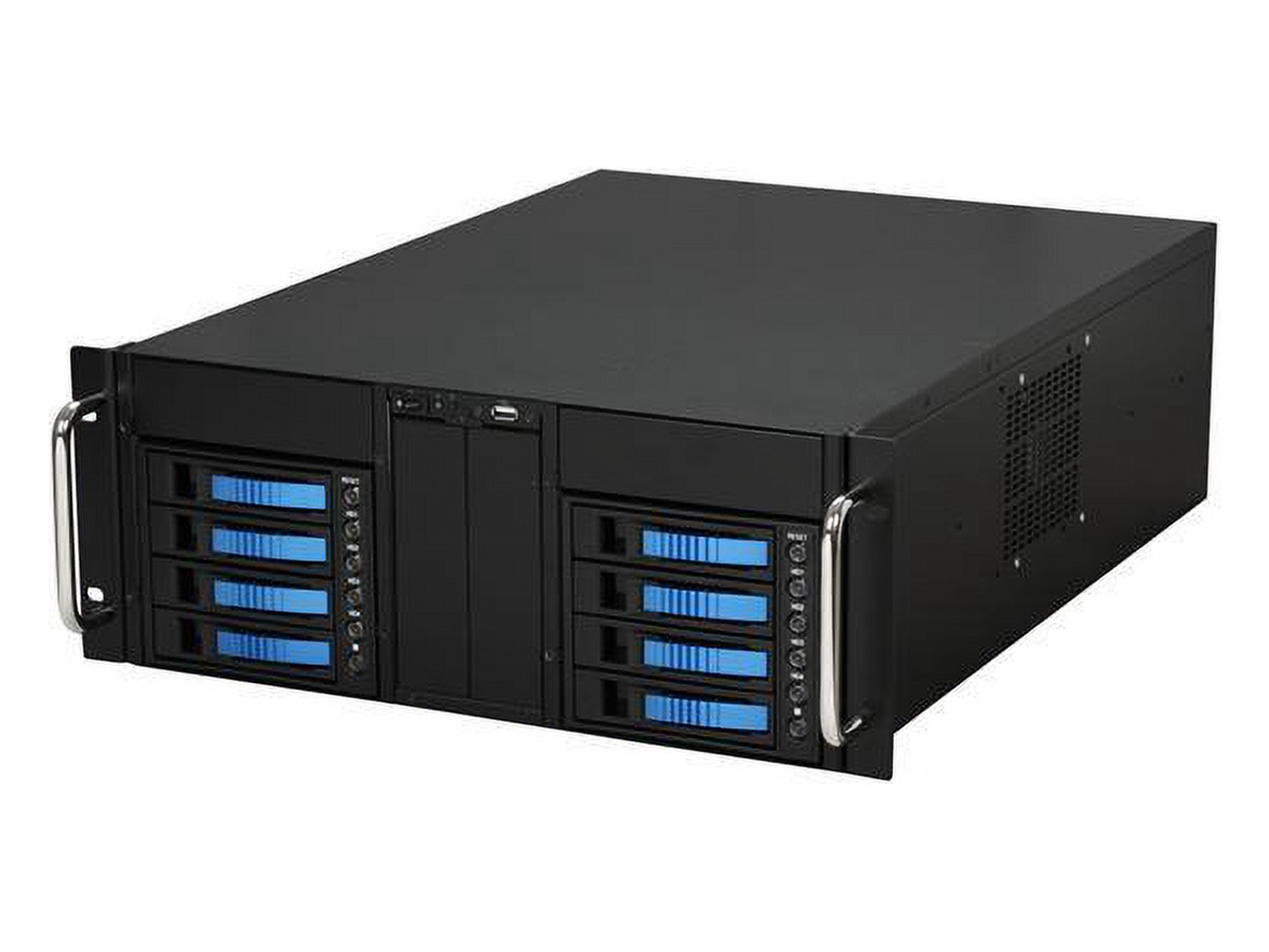 iStarUSA D-410B8SA-BLUE Blue Zinc-Coated Steel 4U Rackmount Server Case ...