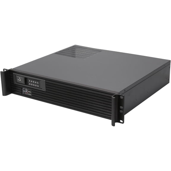 iStarUSA D213MATX-DE1BK Black Front Bezel Aluminum / Steel 2U Rackmount Compact Server Case