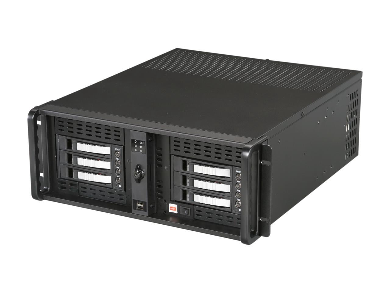 iStarUSA D406ND-B6SL Black Aluminum / Steel 4U Rackmount Compact ...