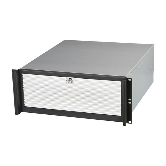 iStarUSA D416-B6SL-SL Black Aluminum / Steel 4U Rackmount Compact Stylish Chassis - Silver Bezel 2 External 5.25" Drive Bays