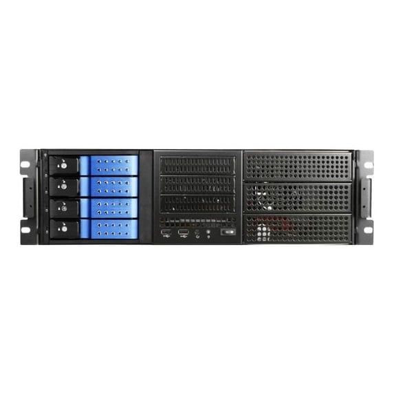 iStarUSA E Storm E306L-DE4 - Rack-mountable 3U - extended ATX - SATA/SAS - hot-swap - no power supply - black - USB