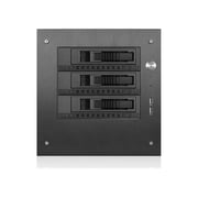 iStarUSA S-35-3M1BK Black Aluminum / Steel Tower Compact Stylish 3x 3.5" Hotswap mini-ITX Tower - Black HDD Handle