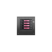 iStarUSA S-35-B4RD Black Aluminum / Steel Tower Compact Stylish 4 x 3.5" Hotswap mini-ITX Tower - Red HDD Handle