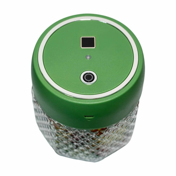 iStash Fingerprint Access Only Glass Jar and Built-In Electric Air Pump To Preserve Freshness