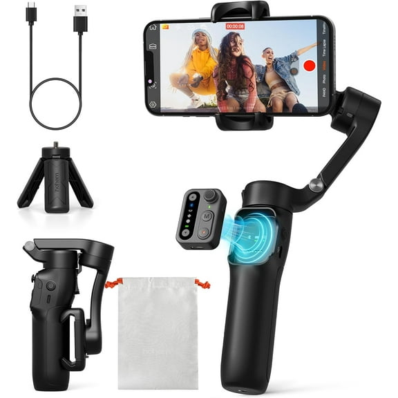 iSteady X3 SE Gimbal Stabilizer for iPhone, Phone with Detachable Remote Control, Portable Foldable 3-Axis Android & iPhone 16 15 Pro Max, Ideal Travel
