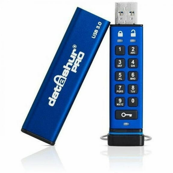 iStorage datAshur PRO 256 GB | Secure Flash Drive | FIPS 140-2 Level 3 Certified| NLNCSA DEP-V Certified | NATO Restricted Certified | PIN protected | Dust/Water Resistant - 32 GB - USB 3.2 (Gen 1)...