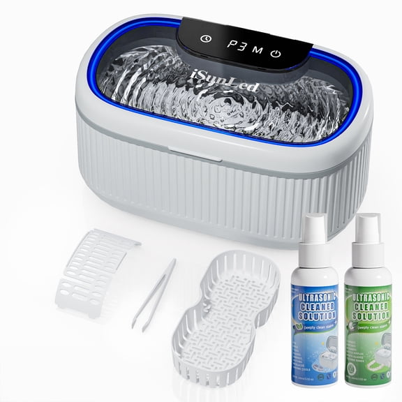 iSunLed Ultrasonic 45000kHz 20oz Capacity 3 Power Model 5 Timer Set Model Jewelry Cleaning Machine, 304 Stainless Steel
