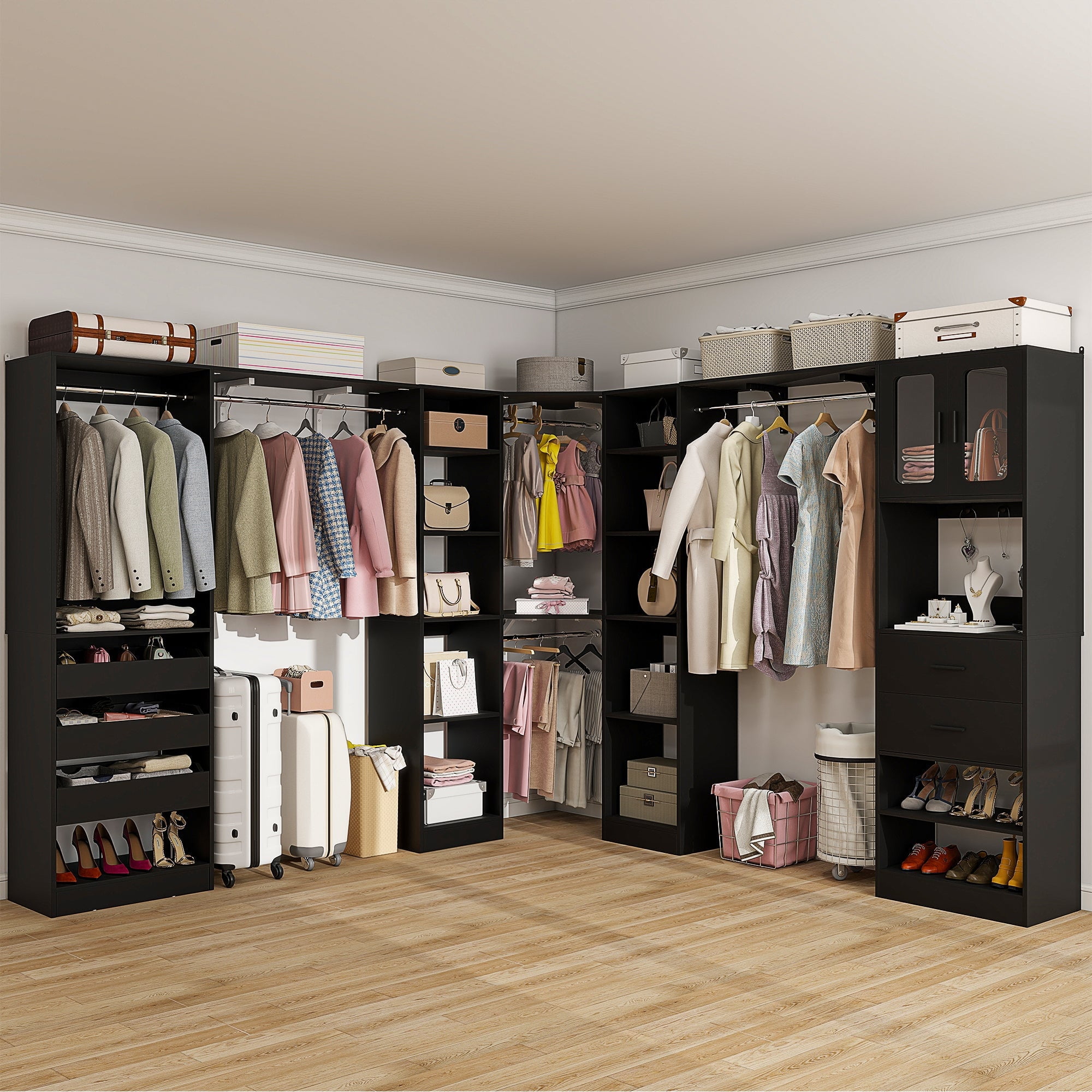 L Shaped Closet Organizer