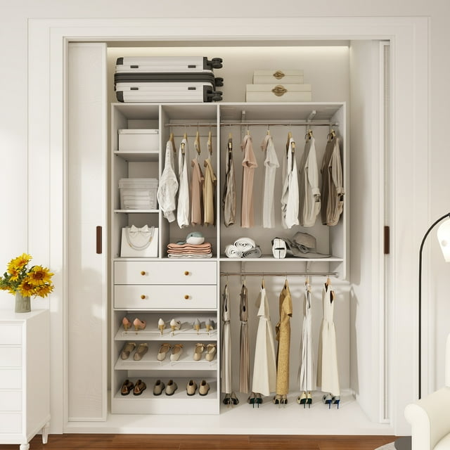 iSunirm 5FT Closet System with Drawers,5FT Closet System with Drawers