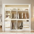 thumbnail image 1 of iSunirm 72" Closet System 2-Piece Set, Walk-in Closet System with 6 Drawers & 4 Hanging Rods, Heavy Duty Wardrobe Closet with Open Storage Shelves, for Bedroom/Closet, 72"L x 16"W x 80"H, White, 1 of 9