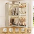 thumbnail image 1 of iSunirm Corner Closet System with Shelves, 56.5"W x 31.5"D Walk-in Closet Organizer System Garment Rack with 4 Hanging Rods, Space Saving, Ideal Closet Storage Unit, 1 of 6