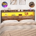 thumbnail image 1 of iSunrim Headboard for Full Size Bed Frame, Headboard with Charging Station, USB Ports and LED Light, Headboard with Storage, Height Adjustable, Full Size, Rustic Brown, 1 of 9