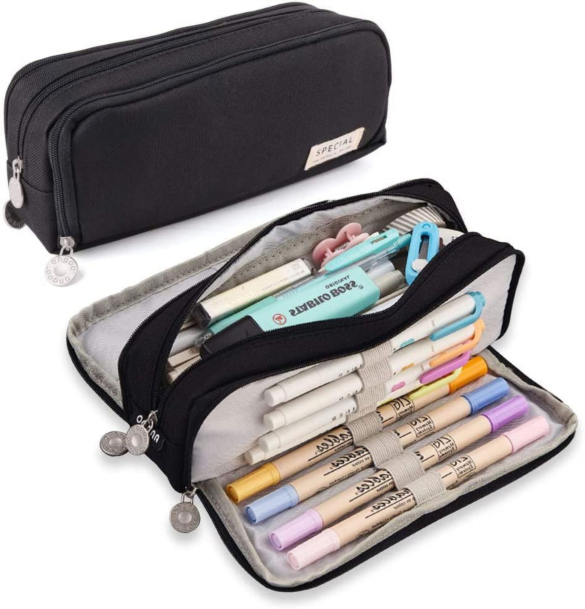 iSuperb Large Pencil Case 3 Compartments Pencil Pouch Big Capacity