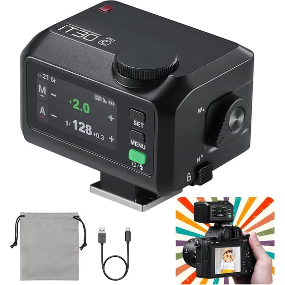 iT30Pro-C Pocket TTL Flash for  Camera: 2.4G +Touchscreen (Equivalent to Built-in X3 ), Li- ,  1/8000s, 560 Flashes, Built-in Diffuser for Portrait Photography