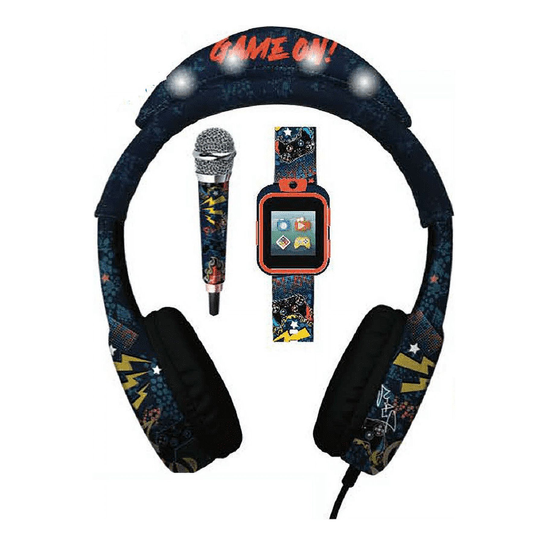 iTECH Jr Kids Smartwatch With Mini Mic & Headphones, Gaming Printed Strap & Headphones - image 1 of 2