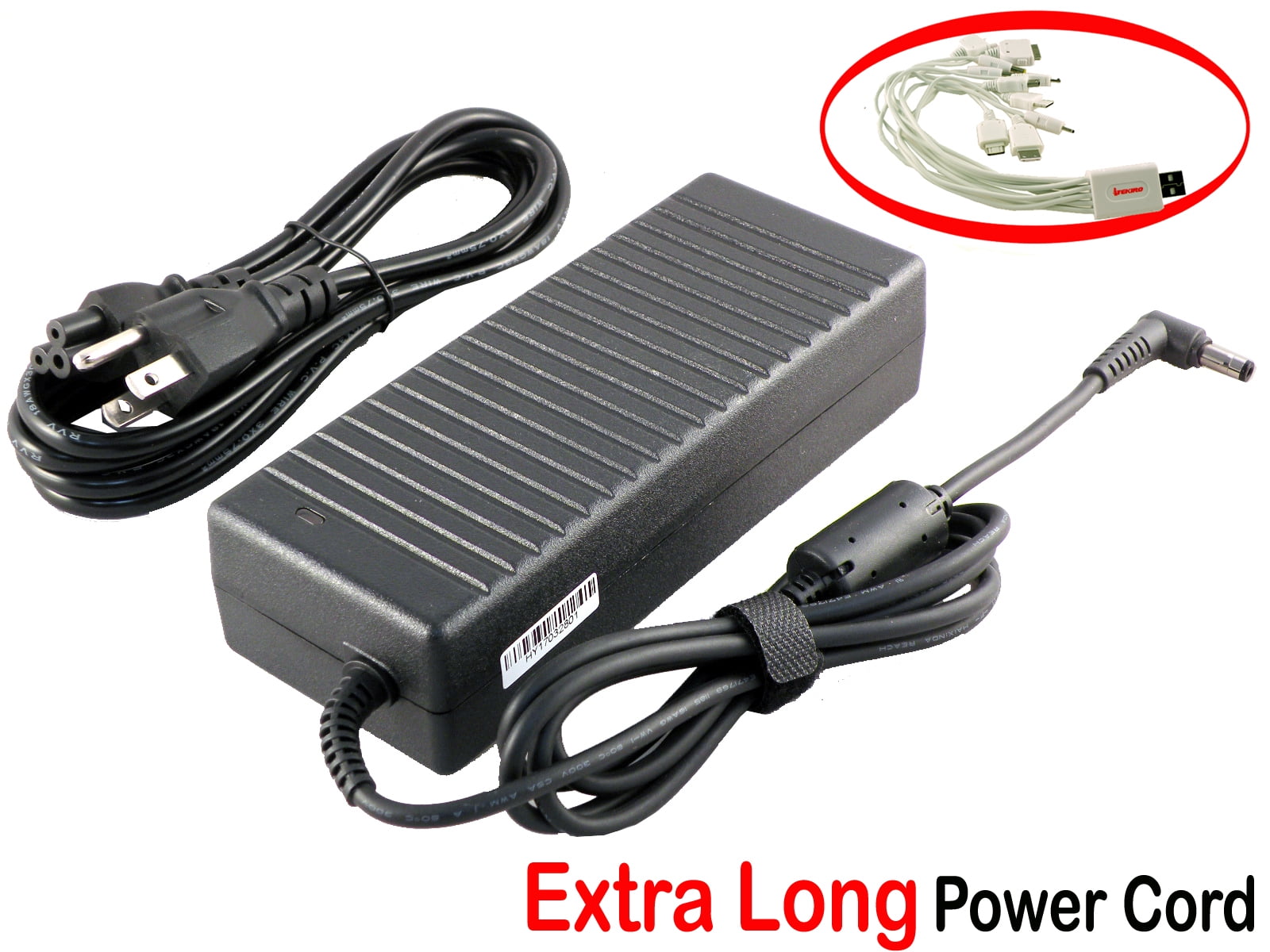 iTEKIRO 120W AC Adapter for EVOO Gaming Laptop 15.6" EGLP4, EVOO EGLP4BK; CyberPowerPC A15