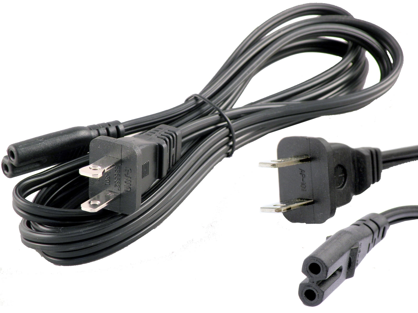 iTEKIRO 4 ft 2Prong AC Power Cord for laptops, VCRs; NEMA 115P Male