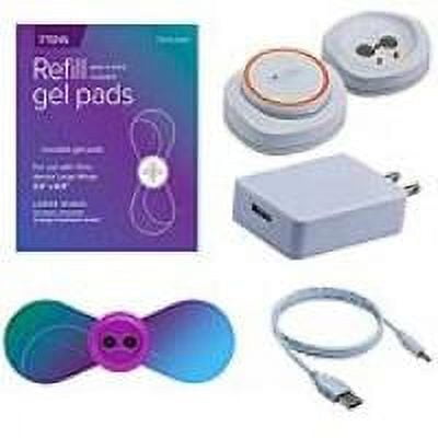 iTENS Device With Large Wings, 1 Pair Electrodes, USB Charger and Manual, Blue - 1 Count