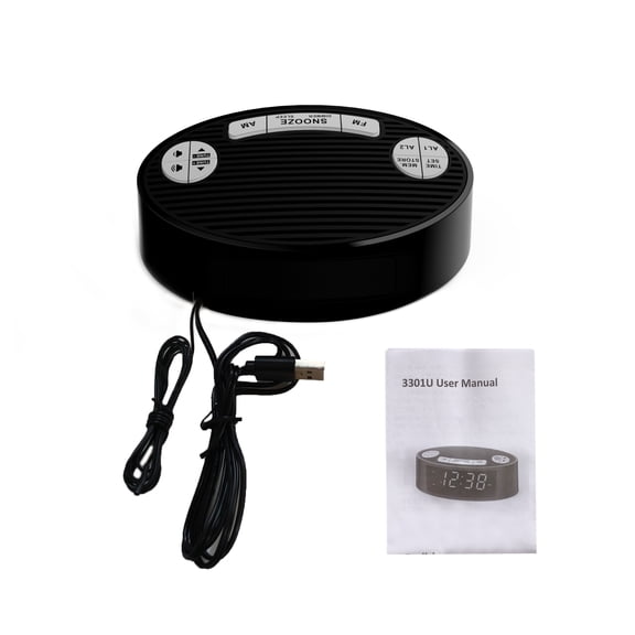 iTOMA CKS3301U FM Alarm Clock Radio Dual Alarm Sleep Timer Snooze Orange LED Display 4-Level Dimming Option