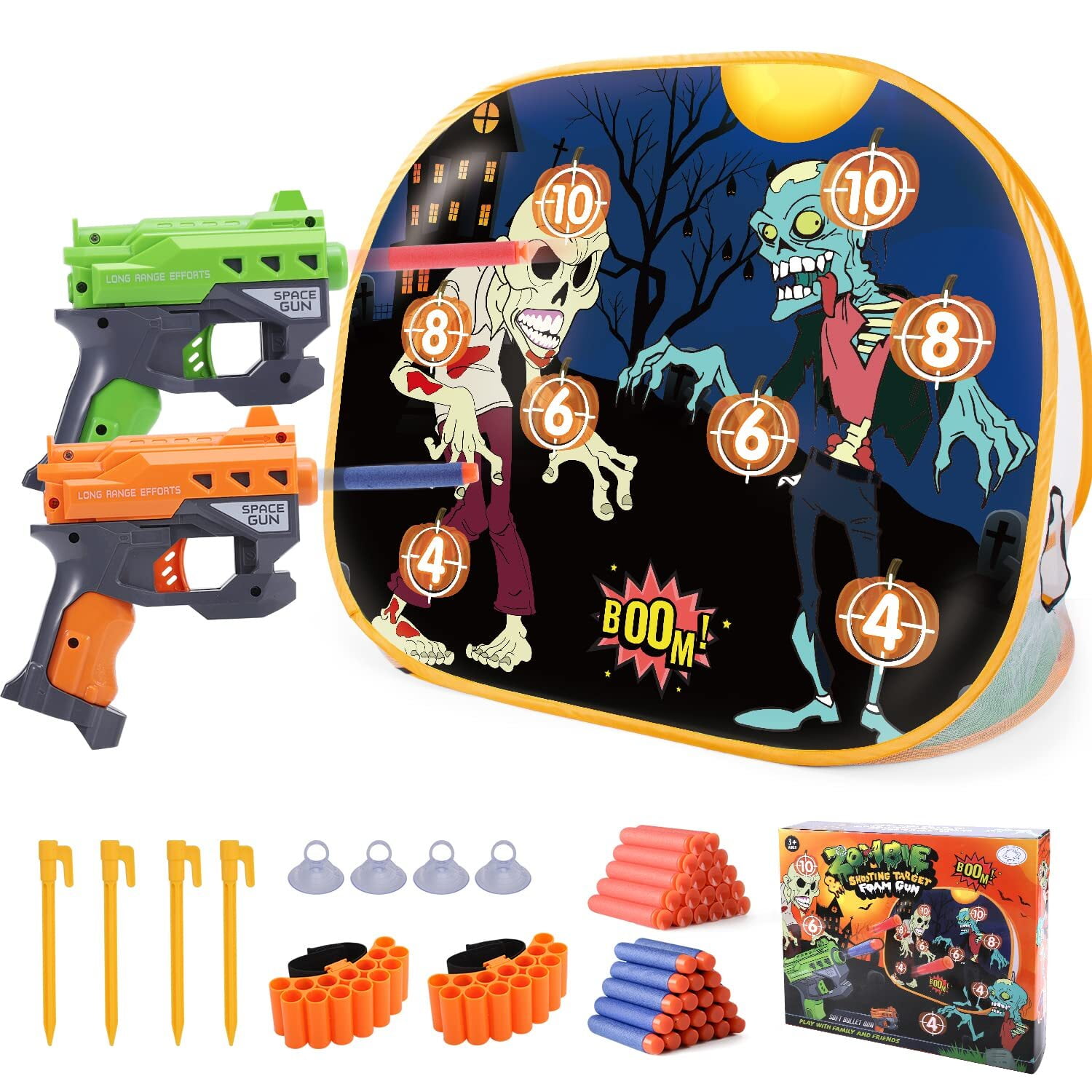 iTOYiFUN Kids Target Shooting Games, Nerf Gun Digital Target Toys for Boys,  with 2 Foam Dart Blasters 40 Foam Darts - Walmart.com